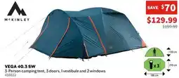Sports Experts MCKINLEY - Vega 40.3 SW - T - 3-Person camping tent, 3 doors, 1 vestibule and 2 windows offer
