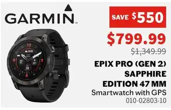 Sports Experts GARMIN - Epix Pro (Gen 2) Sapphire Edition 47 mm - Smartwatch with GPS offer