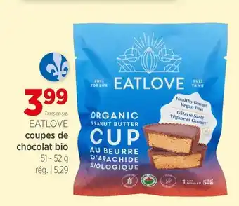 Avril EATLOVE coupes de chocolat bio offer