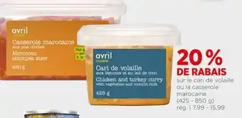 Avril sur le cari de volaille ou la casserole marocaine offer