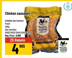 Mayrand Chicken sausages 420 g Volailles des Cantons Quebec offer