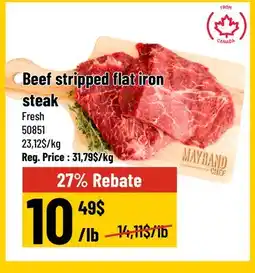 Mayrand Beef Stripped Flat Iron Steak Canada offer