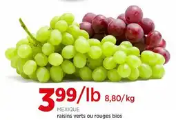 Avril raisins verts ou rouges bios offer