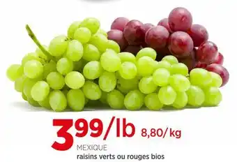 Avril raisins verts ou rouges bios offer