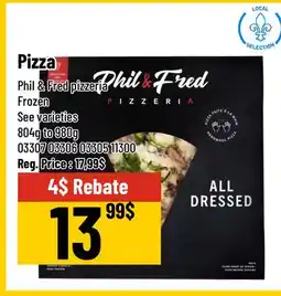Mayrand Pizza Phil & Fred pizzeria 804g to 980g Quebec offer