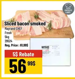 Mayrand Fresh Rindless sliced Bacon 20/2 5 kg Mayrand Chef offer