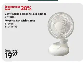 Home Hardware Ventilateur personnel avec pince offer