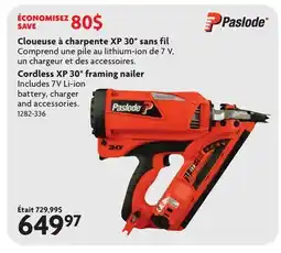Home Hardware Cordless XP 30° framing nailer offer
