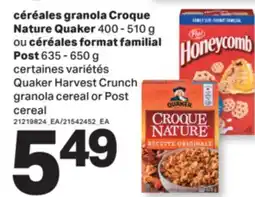 L'Intermarché CÉRÉALES GRANOLA CROQUE, 400-510 G OU CÉRÉALES FORMAT FAMILIAL, 635 - 650 G offer