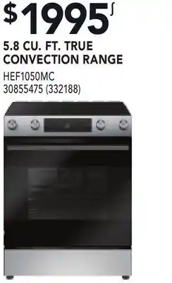 RONA 5.8 CU. FT. TRUE CONVECTION RANGE offer
