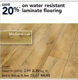 RONA Medieval oak water resistant laminate flooring offer
