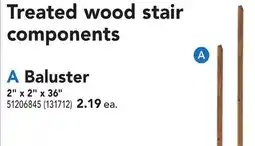 RONA Treated wood stair components Baluster offer