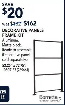 RONA DECORATIVE PANELS FRAME KIT offer