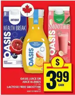Food Basics Oasis Juice or Juice Blends, Lactose Free Smoothie offer