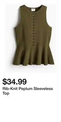 H&M Rib-Knit Peplum Sleeveless Top offer