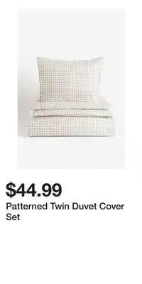 H&M Patterned Twin Duvet Cover Set offer