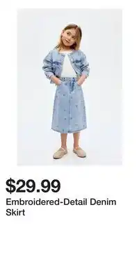 H&M Embroidered-Detail Denim Skirt offer