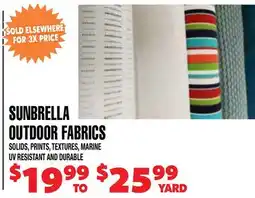 Len's Mill Stores SUNBRELLA OUTDOOR FABRICS offer