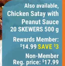 M & M Food Market Also available, Chicken Satay with Peanut Sauce 20 SKEWERS offer