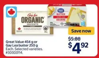 Walmart Great Value or Gay Lea Butter offer
