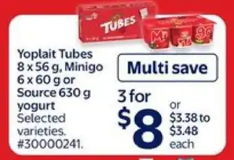 Walmart Yoplait Tubes, Minigo, or Source Yogurt offer