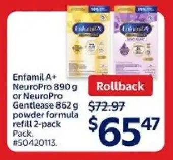 Walmart Enfamil A+ NeuroPro or NeuroPro Gentlease Powder Formula Refill 2-Pack offer