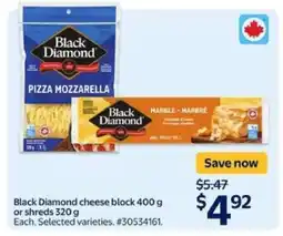 Walmart Black Diamond Cheese Block or Shreds offer