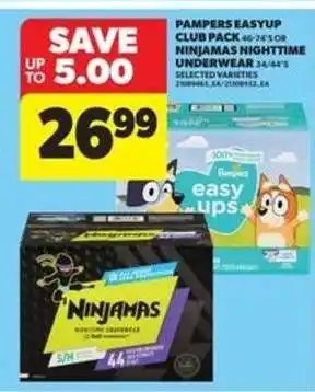 Real Canadian Superstore Pampers EasyUp Club Pack or Ninjamas Nighttime Underwear offer
