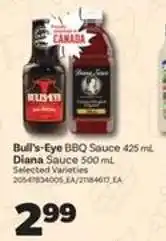 Real Canadian Superstore Bull's-Eye BBQ Sauce & Diana Sauce offer