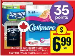 Food Basics Cashmere Bathroom Tissue, Sponge Towels Ultra, Scotties Facial Tissue offer