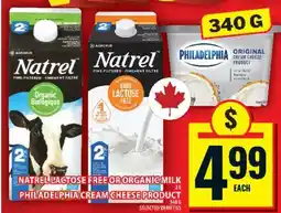 Food Basics Natrel Lactose Free or Organic Milk / Philadelphia Cream Cheese Product offer