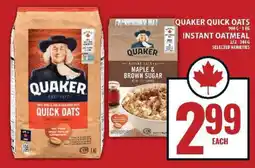 Food Basics Quaker Quick Oats & Instant Oatmeal offer