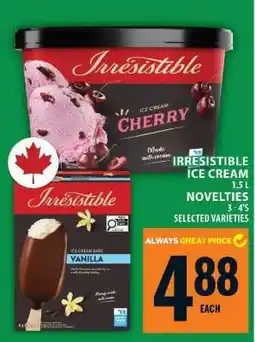 Food Basics Irresistible Ice Cream Novelties offer