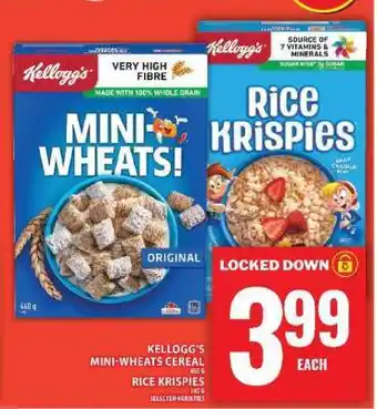 Food Basics Kellogg's Mini-Wheats Cereal / Rice Krispies offer