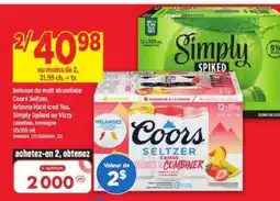 Maxi Coors Seltzer, Arizona Hard Iced Tea, Simply Spiked ou Vizzy offer