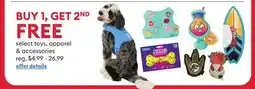 Petsmart select toys, apparel & accessories offer