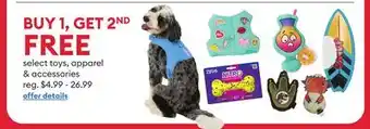 Petsmart select toys, apparel & accessories offer