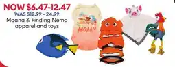 Petsmart Moana & Finding Nemo apparel and toys offer