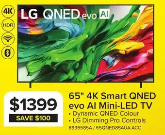 Leon's LG 65 4K Smart QNED evo AI Mini-LED TV offer