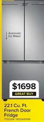 Leon's Samsung Stainless Steel French Door Refrigerator (22.1 cu.ft.) - RF22A4111SR/AA offer