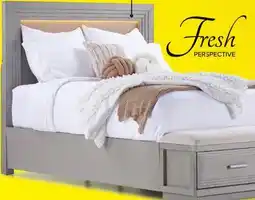 Leon's Fresh Perspective Cascade 3-Piece Queen Storage Bench Bed - Dovetail Grey offer