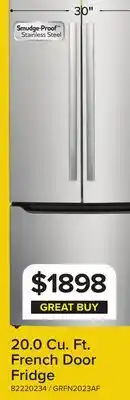 Leon's Frigidaire Gallery Smudge-Proof Stainless Steel French Door Refrigerator (20 Cu. Ft.) - GRFN2023AF offer