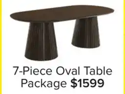 Leon's Mikael 7-Piece Oval Dining Set - Grey, Weathered Oak offer