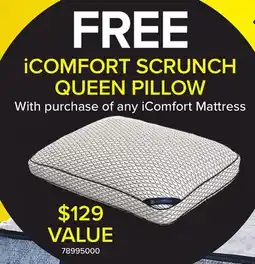 Leon's Serta iComfort Scrunch 5.0 Queen Pillow offer