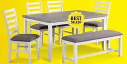 Leon's Breeze 6-Piece Dining Set - White, Grey offer