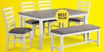 Leon's Breeze 6-Piece Dining Set - White, Grey offer