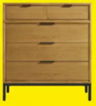 Leon's Feeling Connected - Newport 5-Drawer Chest - Oak and Black offer