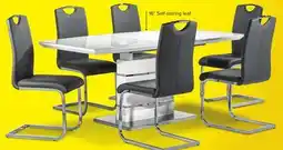 Leon's Danny 7-Piece Extendable Dining Set - White and Dark Grey offer