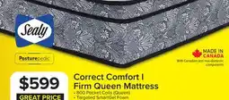 Leon's Sealy Posturepedic Correct Comfort I Firm Eurotop Queen Mattress offer