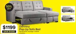 Leon's Dannery Pop-Up Sofa Bed - Light Grey offer